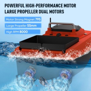 D80 Bait Boat, RC Bait Boat with 500m/546yards Remote Control, 4.4lbs Load Capacity, Dual Battery & Motor System for Long-Range Bait Deployment, Ideal for Fishing Enthusiasts