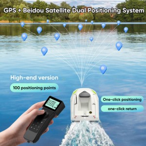 12V RC Fishing Bait Boat for Carp Fishing with GPS Auto Return, 3-Speed Gear, 15600mAh Batteries, Bottom Leak-Type Design, Low Battery Alarm, 100 GPS Points – Perfect for Bait and Hook Delivery