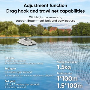 12V RC Fishing Bait Boat for Carp Fishing with GPS Auto Return, 3-Speed Gear, 15600mAh Batteries, Bottom Leak-Type Design, Low Battery Alarm, 100 GPS Points – Perfect for Bait and Hook Delivery
