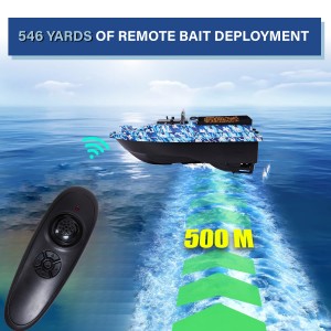 Bait Boat, RC Bait Boat with 500m/546yards Remote Control, 2kg/4.4lbs Load Capacity, Dual Battery & Motor System for Long-Range Bait Deployment, Ideal for Fishing Enthusiasts
