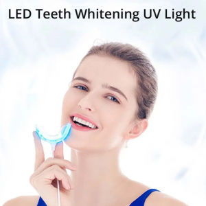 ZL-PRT03 Teeth Whitening Accelerator Light, 16x More Powerful Blue LED Light, Mouth Tray Teeth Whitening Enhancer Light Trays Connected with iPhone/ Micro-USB Android/ USB for Home Use