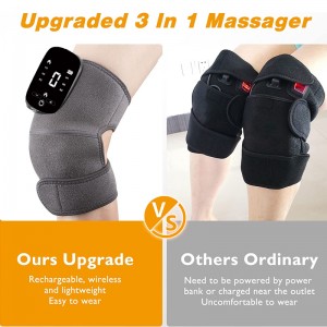 ZL-KM01 Heated Knee Massager Shoulder Heating Pads Elbow Brace 3 in 1 with Vibration, Cordless Rechargeable Heating Knee Warmers Wrap for Shoulder Elbow Knee Stress Relief