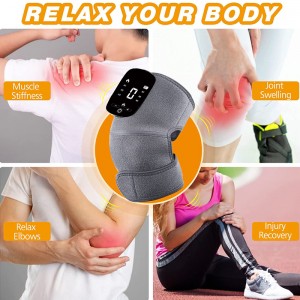 ZL-KM01 Heated Knee Massager Shoulder Heating Pads Elbow Brace 3 in 1 with Vibration, Cordless Rechargeable Heating Knee Warmers Wrap for Shoulder Elbow Knee Stress Relief