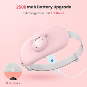 Zhilin ZL-MM01 Portable Cordless Heating Pad, Menstrual Heating Pad Cordless Period Cramp with 6 Heat Levels and 6 Vibration Massage Modes, Fast Heating Belly Wrap Belt, Portable Back or Belly Pain Relief Fast Heating Pad for Women and Girl