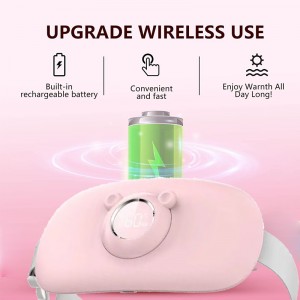 Zhilin ZL-MM01 Portable Cordless Heating Pad, Menstrual Heating Pad Cordless Period Cramp with 6 Heat Levels and 6 Vibration Massage Modes, Fast Heating Belly Wrap Belt, Portable Back or Belly Pain Relief Fast Heating Pad for Women and Girl