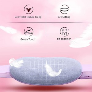 Zhilin ZL-MM01 Coussin chauffant portable sans fil, coussin chauffant menstruel sans fil avec 6 niveaux de chaleur et 6 modes de massage par vibration, ceinture abdominale à chauffage rapide, soulagement portable de la douleur au dos ou au ventre Coussin chauffant rapide pour femme et fille