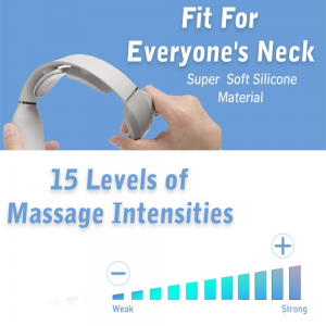 Zhilin ZL-NM01 Neck Massager, Electric Neck Massager for Pain Relief, Intelligent Wireless Neck Lymphvity Massage with Heat for Women Men Gifts, 10 Modes 15 Levels Cordless