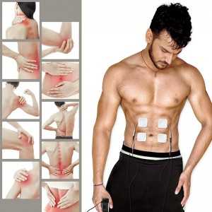 ZL-TED01 Unidad TENS EMS de doble canal Estimulador muscular de 12 modos para terapia de alivio del dolor, Masajeador de pulso electrónico Masajeador muscular con 4 almohadillas