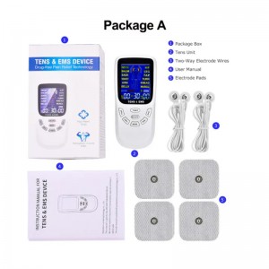 ZL-TED01 Dual Channel TENS EMS Unit 12 Modes Muscle Stimulator for Pain Relief Therapy, Electronic Pulse Massager Muscle Massager with 4 Pads