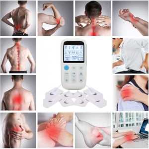 ZL-TED03 Four Channels Multi-functional Low frequency Tens therapy Device Promote Blood Circulation Physical therapy Equipments,24 Modes Muscle Stimulator for Pain Relief Therapy, Electronic Pulse Massager Muscle Massager with 8 Pads