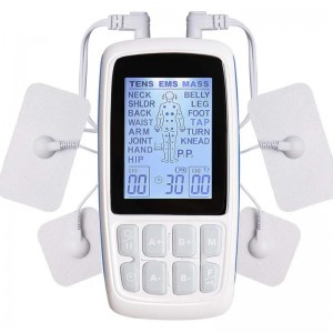 ZL-TED02 Dual Channel TENS EMS TENS MASS 3 in 1 Machine Unit 24 Modes Muscle Stimulator for Pain Relief Therapy, Electronic Pulse Massager Muscle Massager with 4 Pads