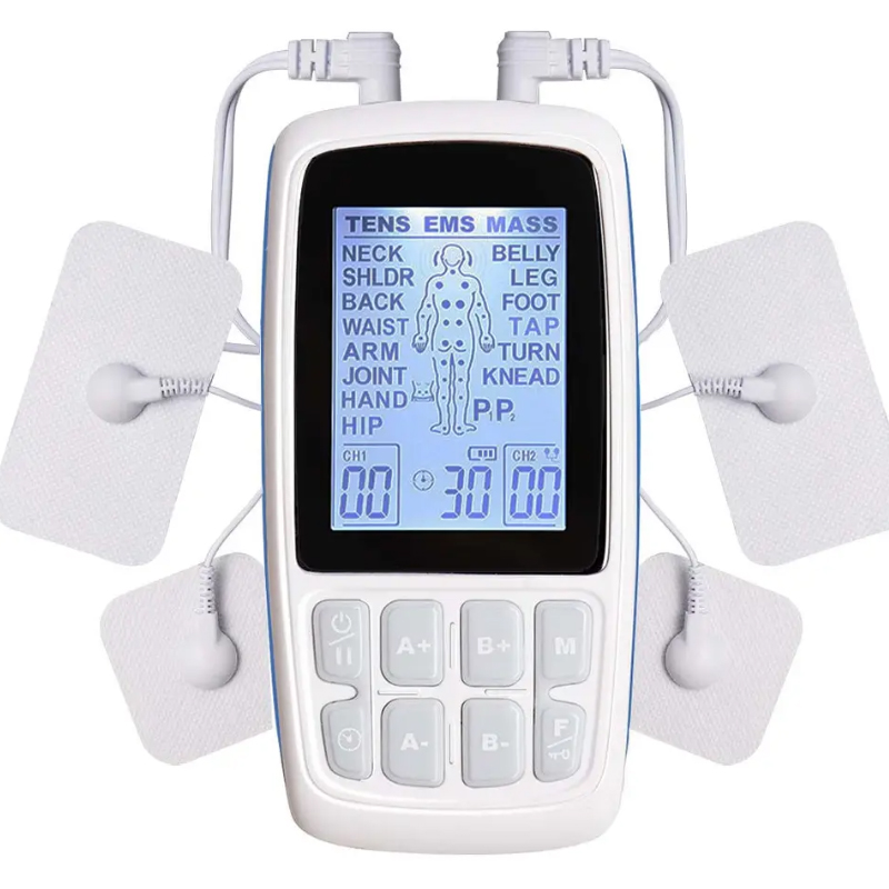 ZL-TED02 Dual Channel TENS EMS TENS MASS 3 in 1 Machine Unit 24 Modes Muscle Stimulator for Pain Relief Therapy, Electronic Pulse Massager Muscle Massager with 4 Pads Featured Image